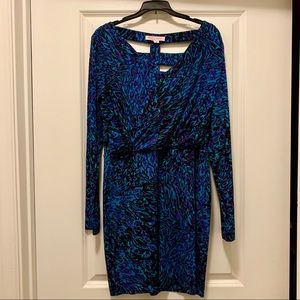 BCBGeneration Purple Haze Caged Back Midi Dress